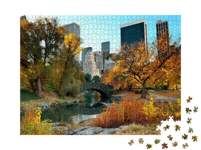 Puzzle de 1000 pièces « Central Park en automne, en arrière-plan Midtown Manhattan »