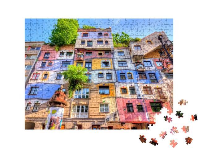 Puzzle de 500 pièces « Maison Hundertwasser à Vienne, Autriche »