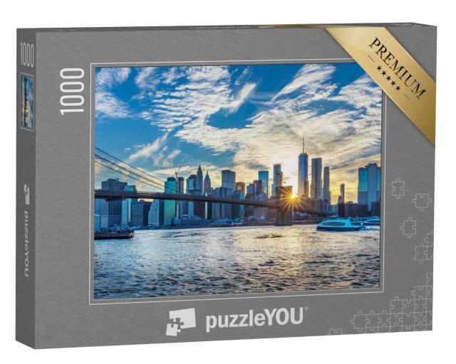Puzzle de 1000 pièces « Vue sur la ligne d'horizon de Manhattan depuis le parc du pont de Brooklyn »