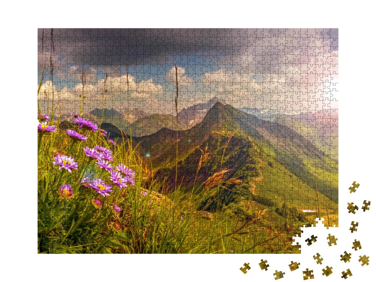 Puzzle de 1000 pièces « Coucher de soleil dans les Alpes, Autriche »