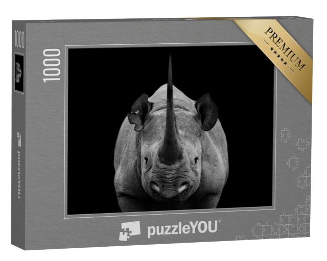 Puzzle de 1000 pièces « Face à face avec un rhinocéros »