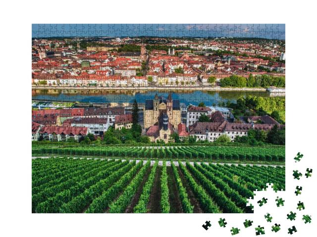 Puzzle de 1000 pièces « Vue du château de Marienberg sur la ville de Würzburg »