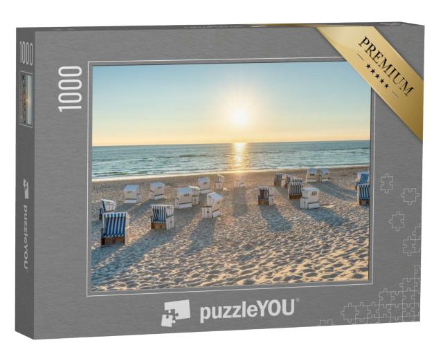 Puzzle de 1000 pièces « Chaises de plage sur la côte de la mer du Nord à Sylt, Allemagne »