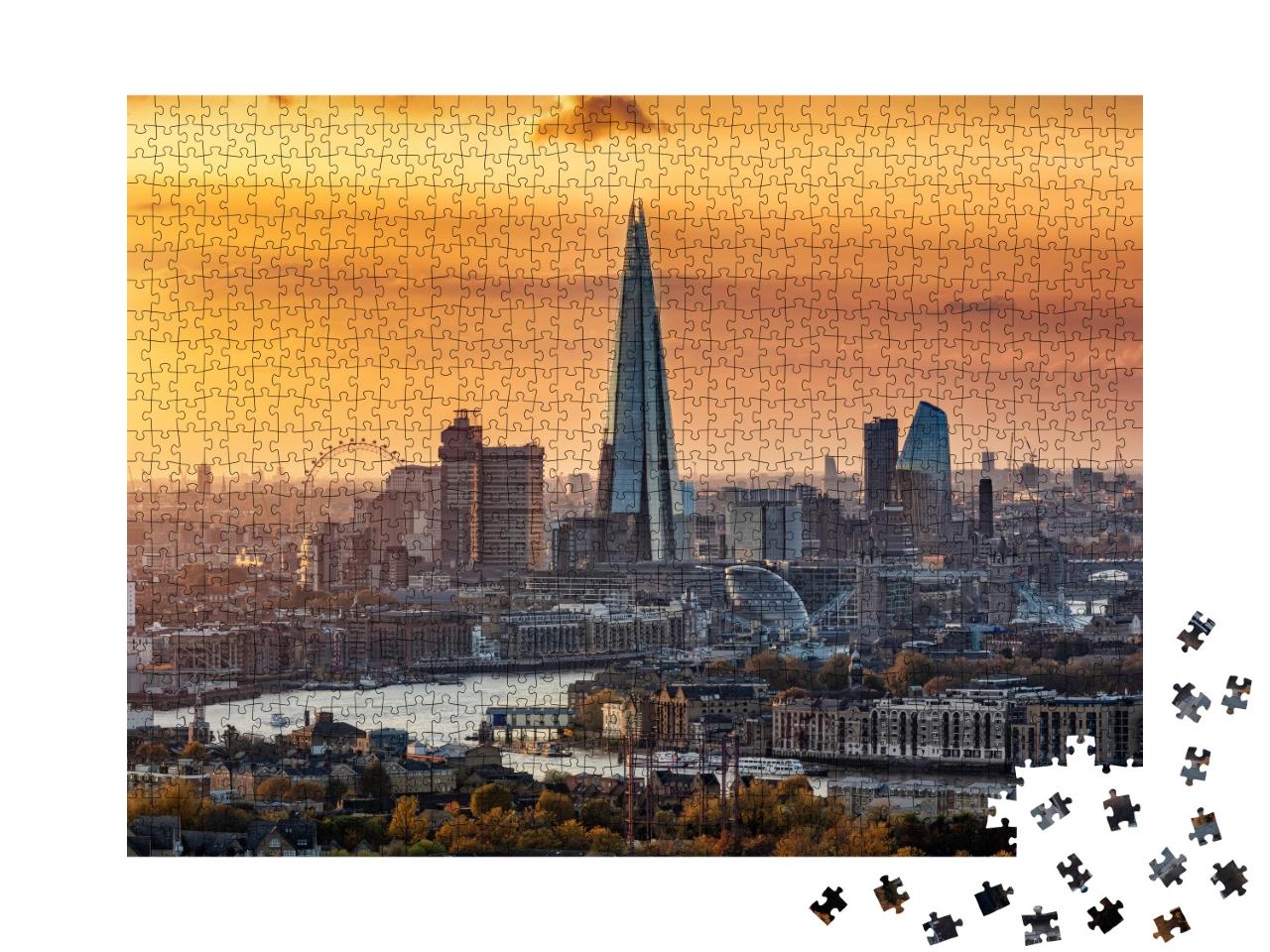 Puzzle de 1000 pièces « Skyline de Londres en automne, Royaume-Uni »