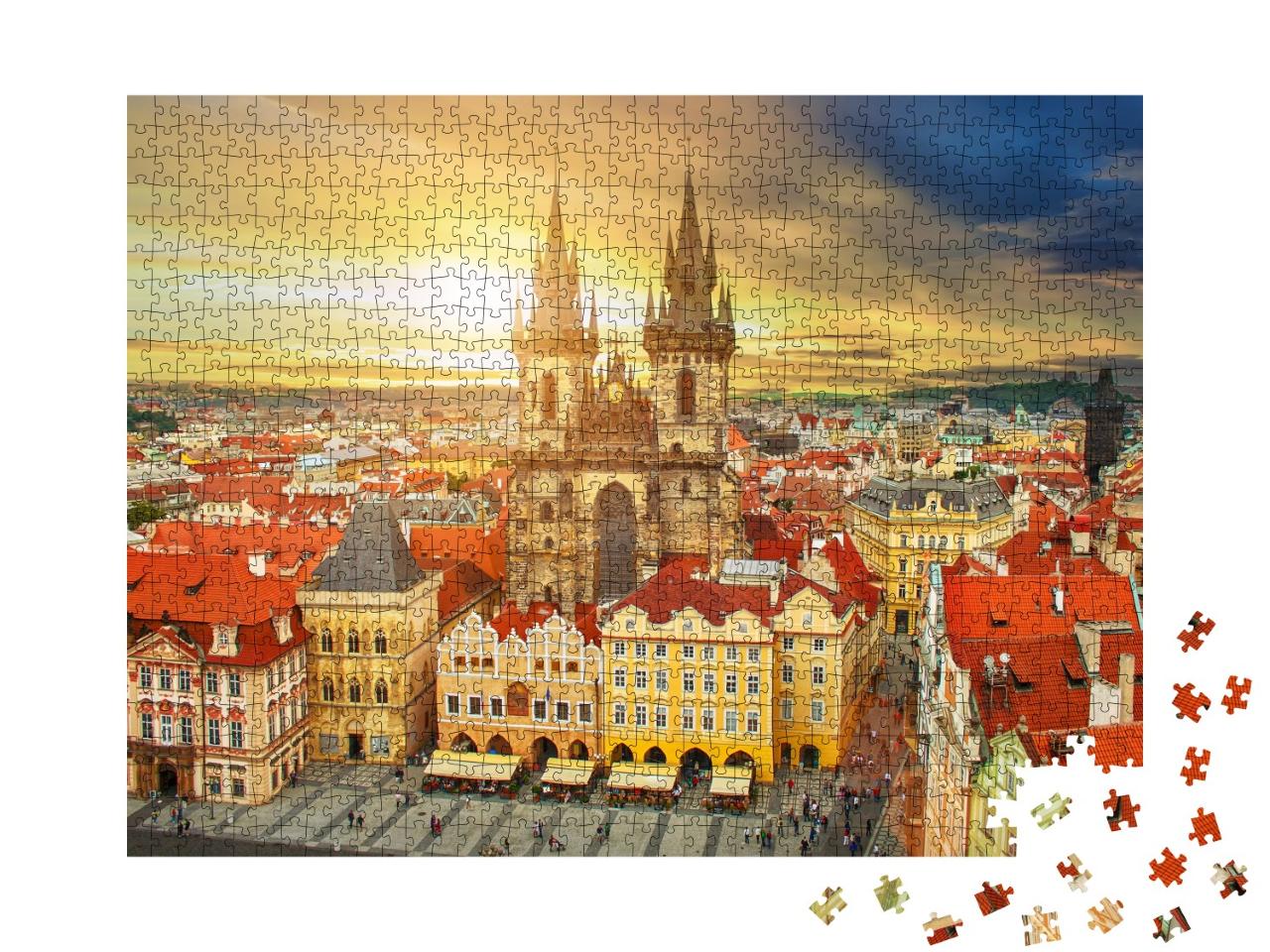 Puzzle de 1000 pièces « Place de la vieille ville de Prague République tchèque »