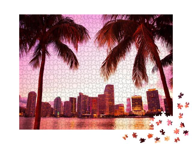 Puzzle de 1000 pièces « La ligne d'horizon de Miami, Floride »