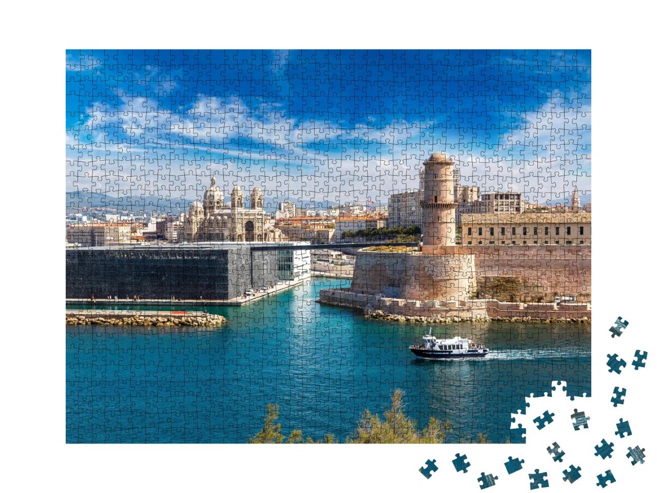 Puzzle de 1000 pièces « Château Saint Jean et cathédrale de la Major, Marseille, France »