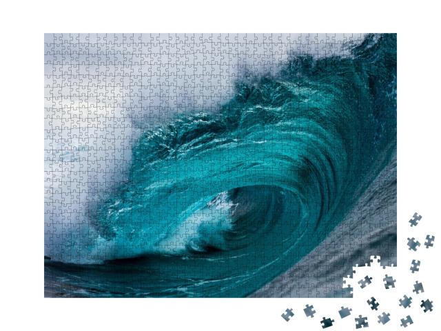Puzzle de 1000 pièces « Vague géante dans l'océan bleu »