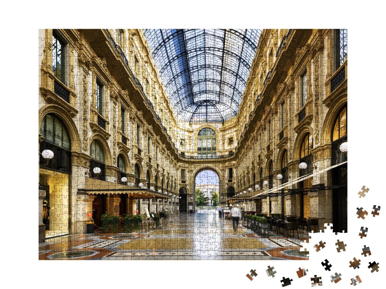 Puzzle de 1000 pièces « Dôme en verre de la Galleria Vittorio Emanuele à Milan, Italie »