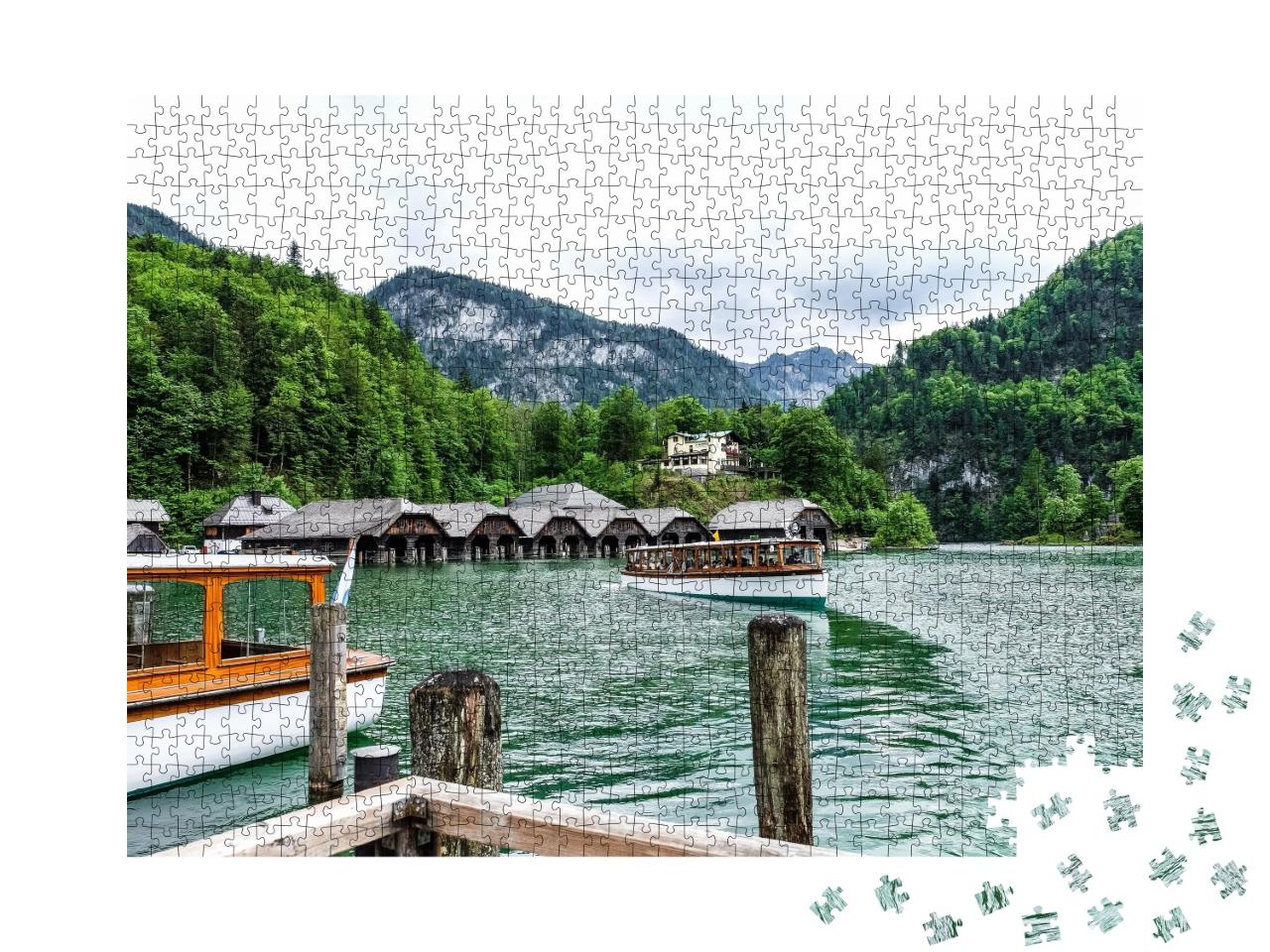 Puzzle de 1000 pièces « Le lac Königssee, un joyau vert émeraude dans le parc national de Berchtesgaden »
