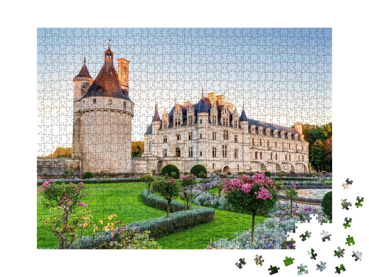 Puzzle de 1000 pièces « Château de Chenonceau le soir, Val de Loire, France »