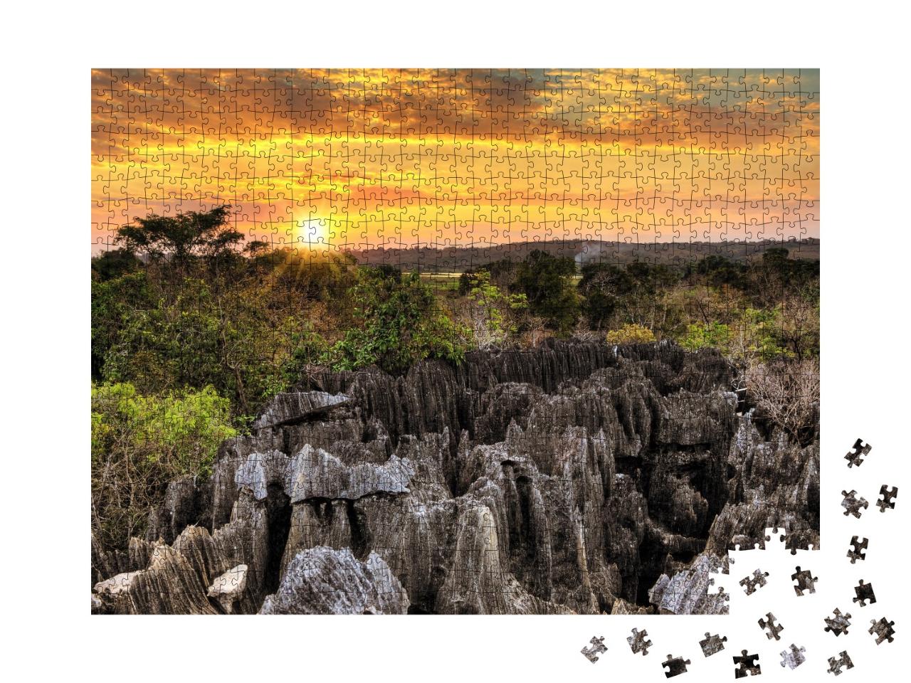 Puzzle de 1000 pièces « Une géographie unique dans le parc national Tsingy de Bemaraha, Madagascar »