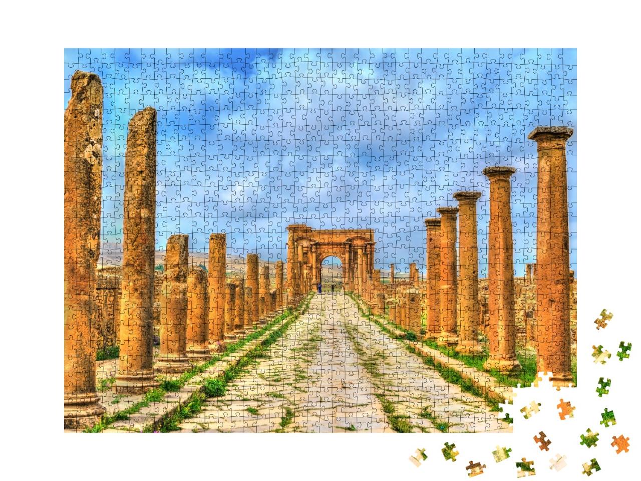 Puzzle de 1000 pièces « Ville en ruines de Timgad, patrimoine culturel de l'UNESCO en Algérie »
