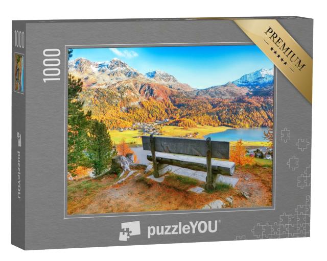 Puzzle de 1000 pièces « Magnifique panorama automnal - Lac de Silvaplana »