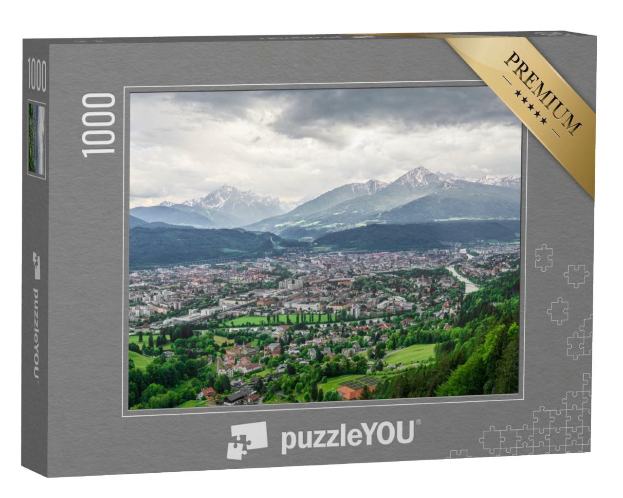 Puzzle de 1000 pièces « Skyline de la ville alpine d'Innsbruck en Autriche »