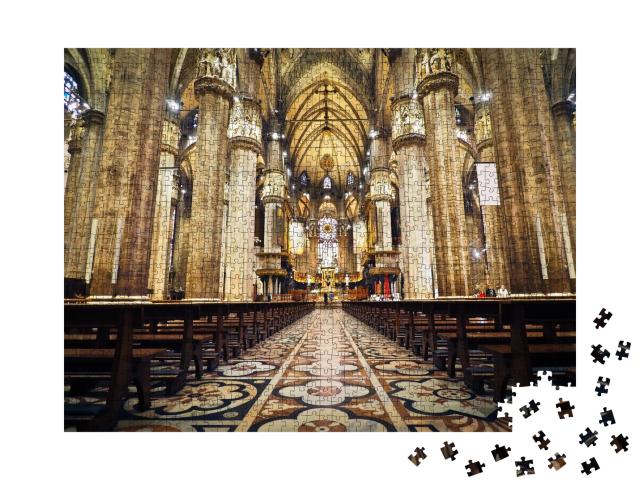 Puzzle de 1000 pièces « L'intérieur d'une église avec vue sur l'autel »