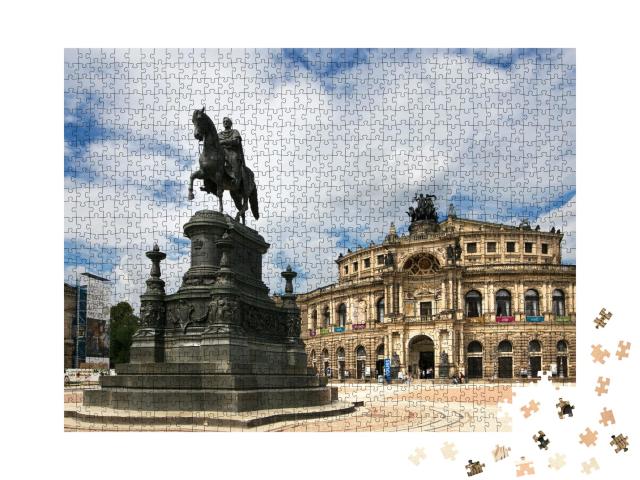 Puzzle de 1000 pièces « Monument au roi Jean sur la place du théâtre de Dresde »