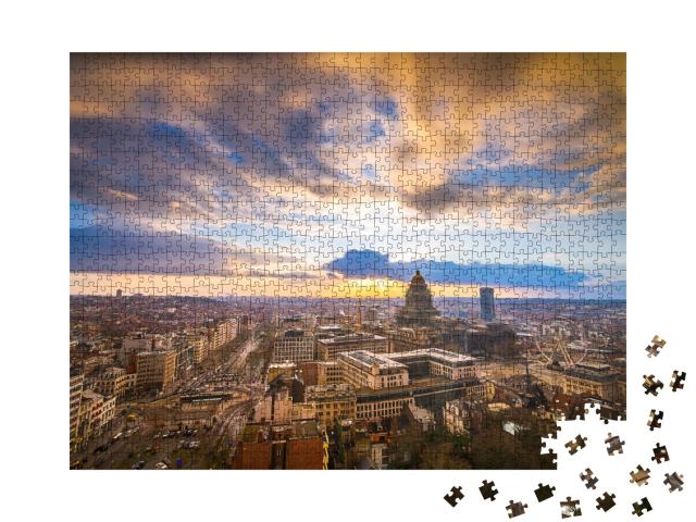 Puzzle de 1000 pièces « Bruxelles au Palais de Justice au crépuscule »