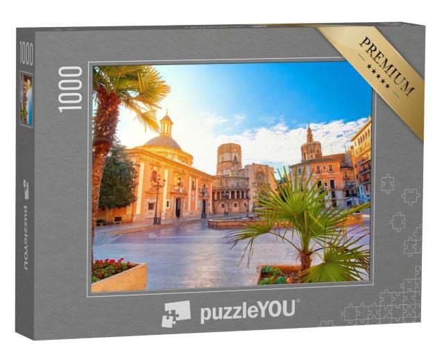 Puzzle de 1000 pièces « Place de la Vierge Marie : cathédrale de Valence au lever du soleil »