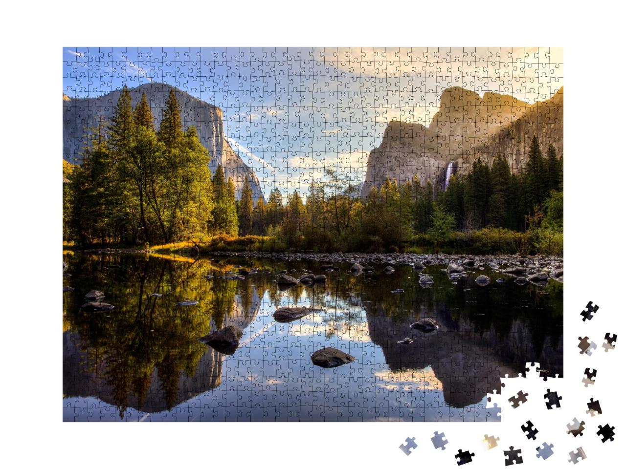 Puzzle de 1000 pièces « Lever de soleil dans la vallée de Yosemite, parc national de Yosemite, Californie »