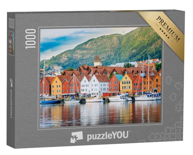 Puzzle de 1000 pièces « Bryggen historique, ville de Bergen, Norvège, patrimoine mondial de l'UNESCO »