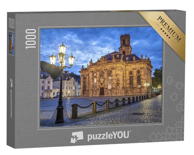 Puzzle de 1000 pièces « Ludwigskirche - une église protestante de style baroque, Sarrebruck, Allemagne »