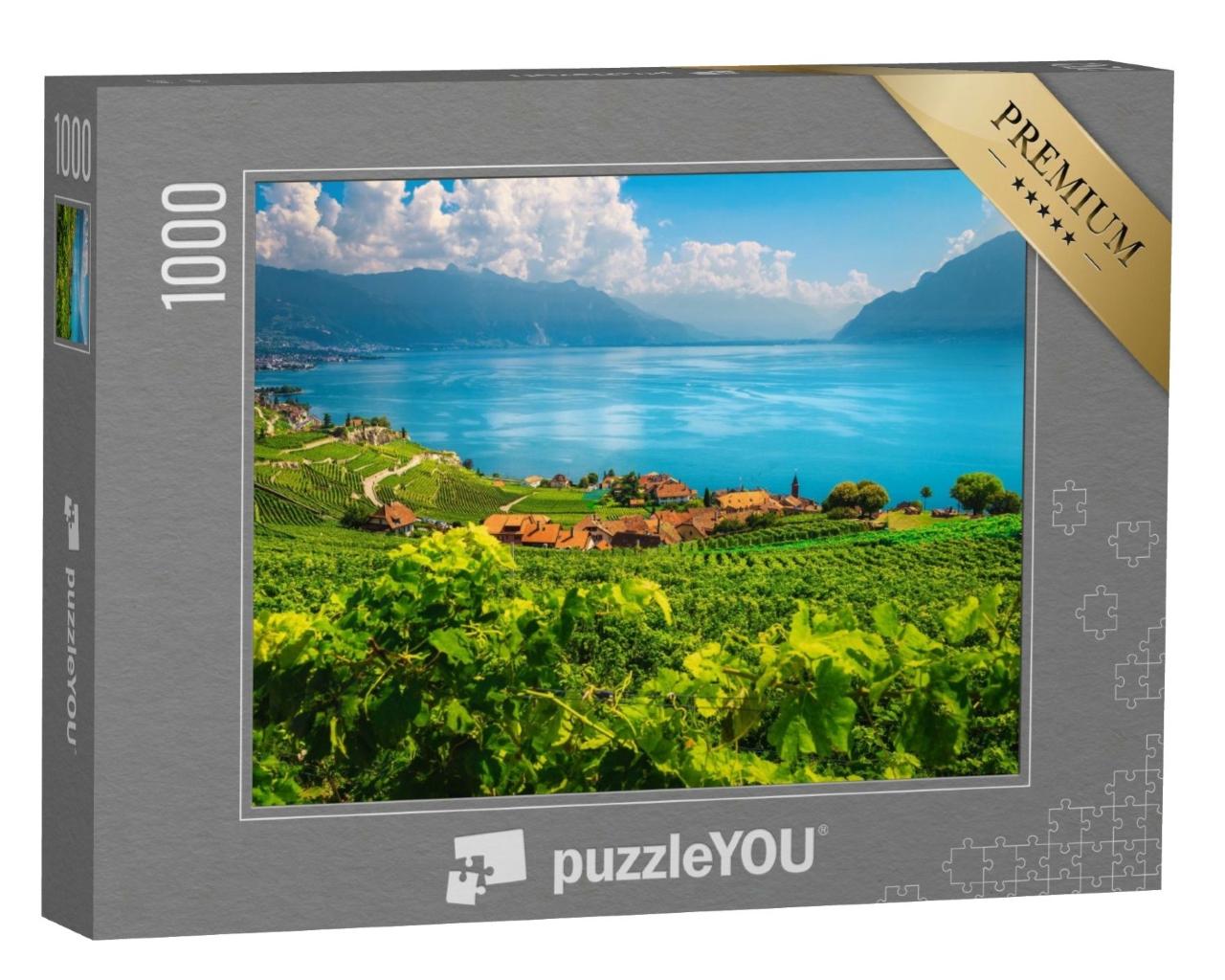 Puzzle de 1000 pièces « Vignobles pittoresques sur les coteaux de Rivaz, Suisse »