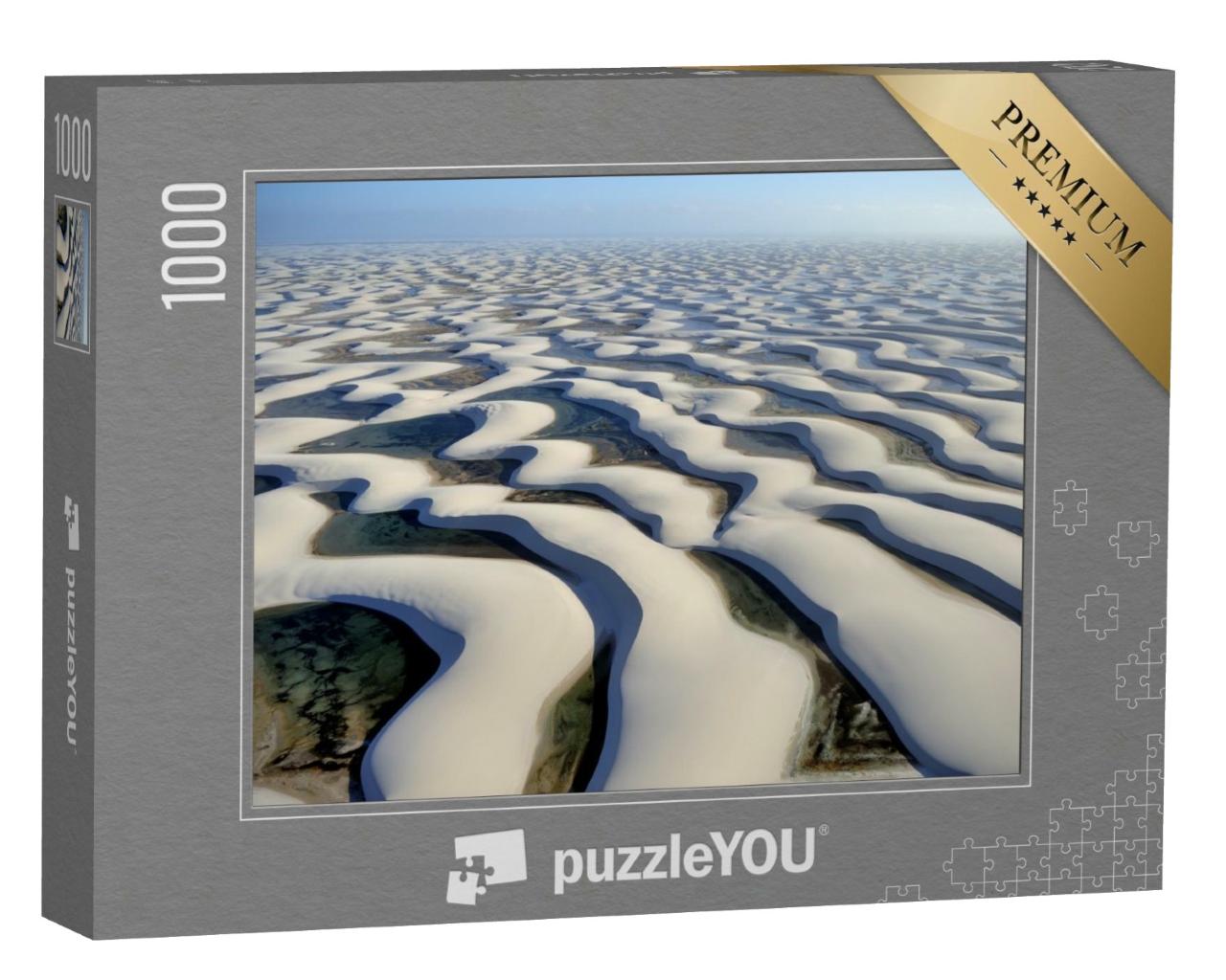 Puzzle de 1000 pièces « Vue aérienne du parc national de Lencois Maranhenses, Brésil »