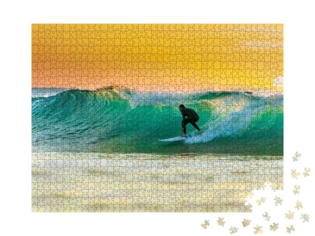 Puzzle de 1000 pièces « Lever de soleil : Surf »