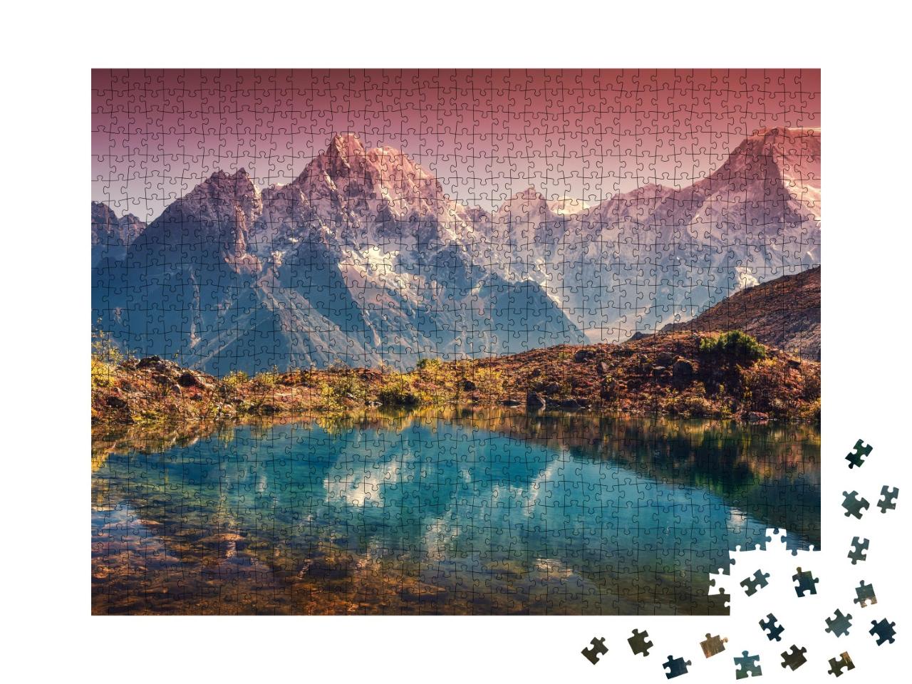 Puzzle de 1000 pièces « Lac de montagne clair dans les montagnes de l'Himalaya, Népal »