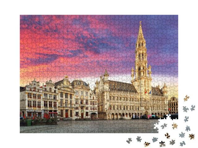 Puzzle de 1000 pièces « Bruxelles, Belgique : la Grand-Place sous un beau lever de soleil »