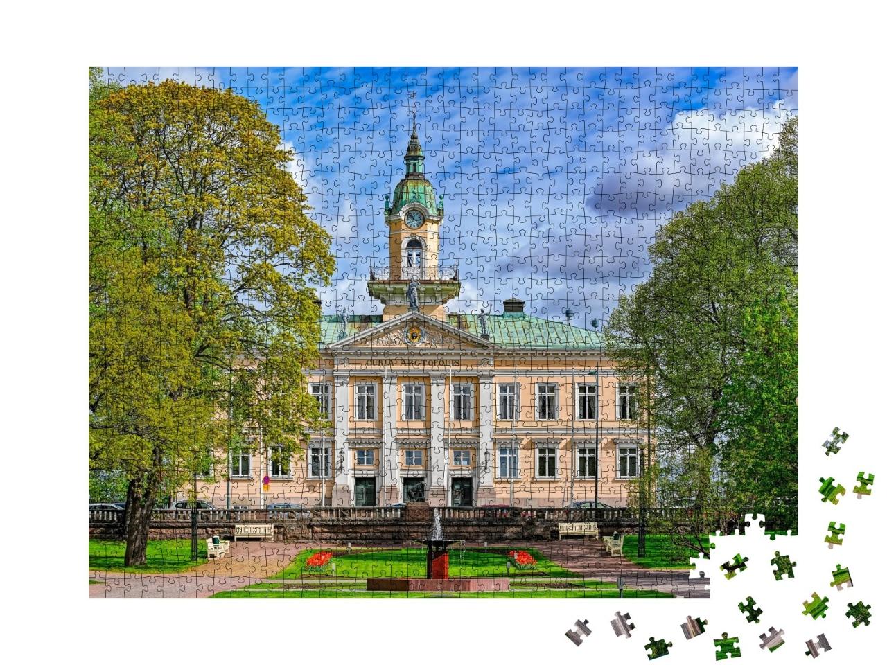 Puzzle de 1000 pièces « Parc de l'hôtel de ville, parc de l'hôtel de ville de Pori, Finlande »