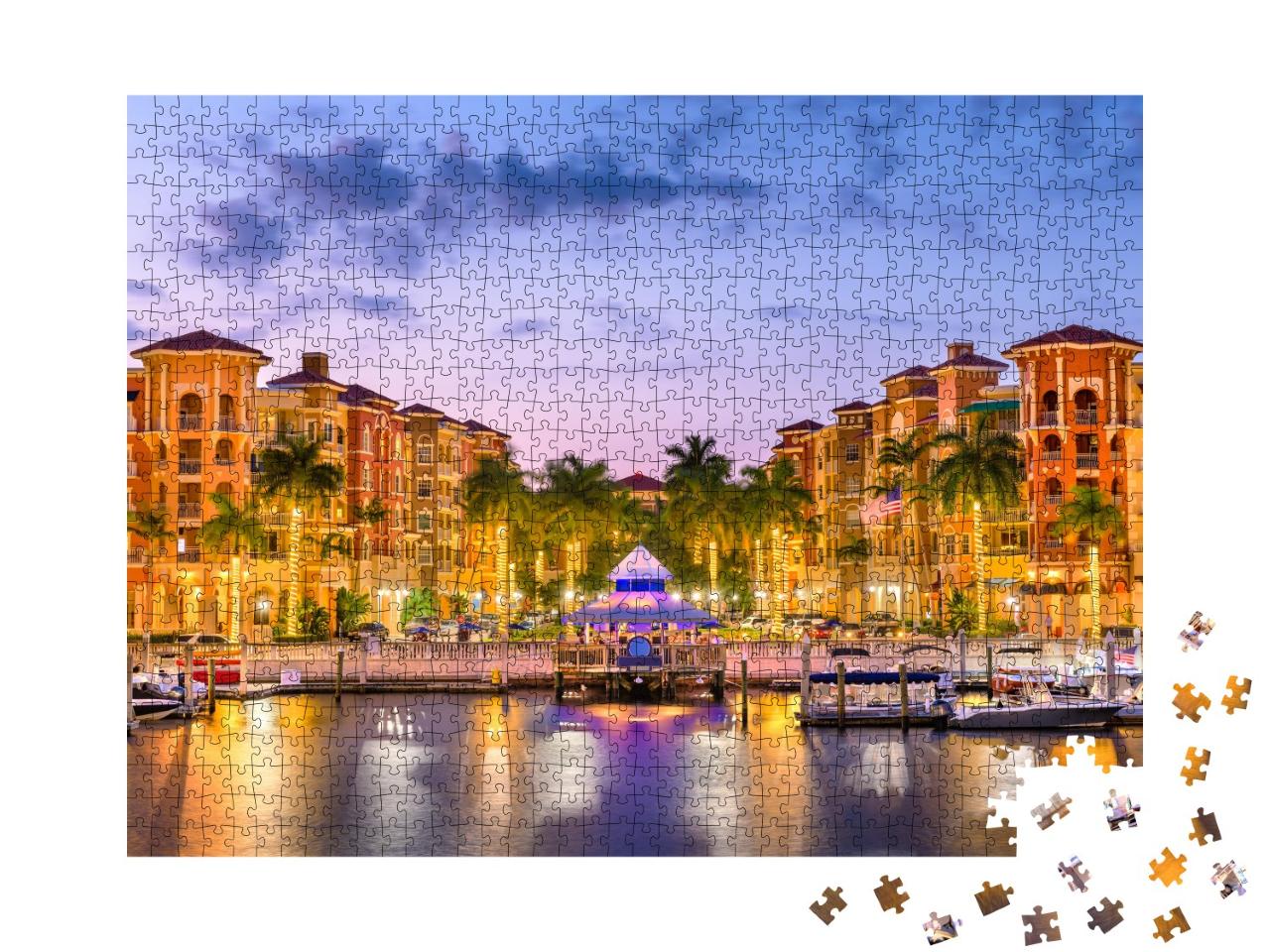 Puzzle de 1000 pièces « Naples : skyline de la ville devant l'eau, Floride, USA »