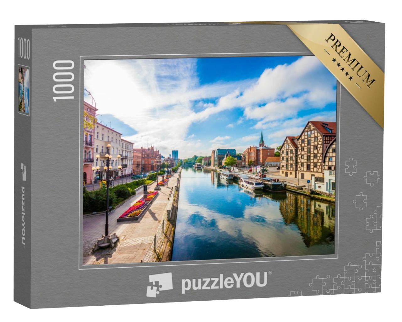 Puzzle de 1000 pièces « Vieille ville et grenier à blé sur la rivière Brda, Bydgoszcz, Pologne »