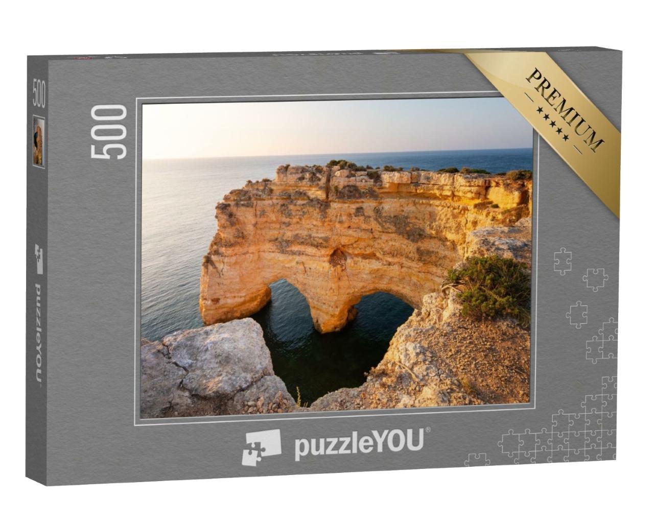 Puzzle de 500 pièces « Falaise en forme de cœur en Algarve, Praia Marinha, Portugal »