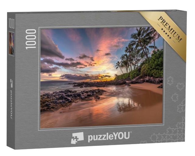 Puzzle de 1000 pièces « Coucher de soleil hawaïen enchanteur »
