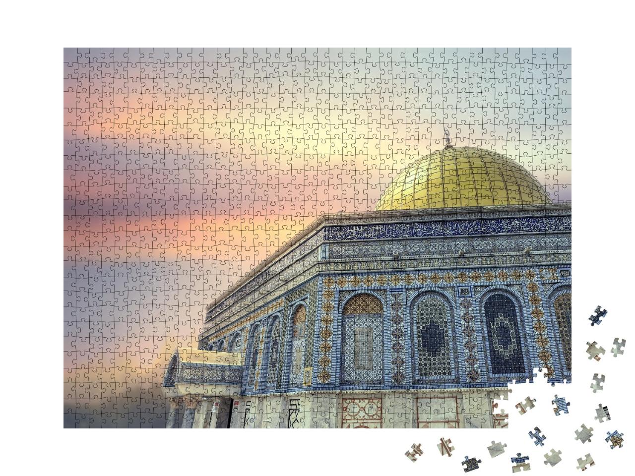 Puzzle de 1000 pièces « Dôme du Rocher au crépuscule, Jérusalem »