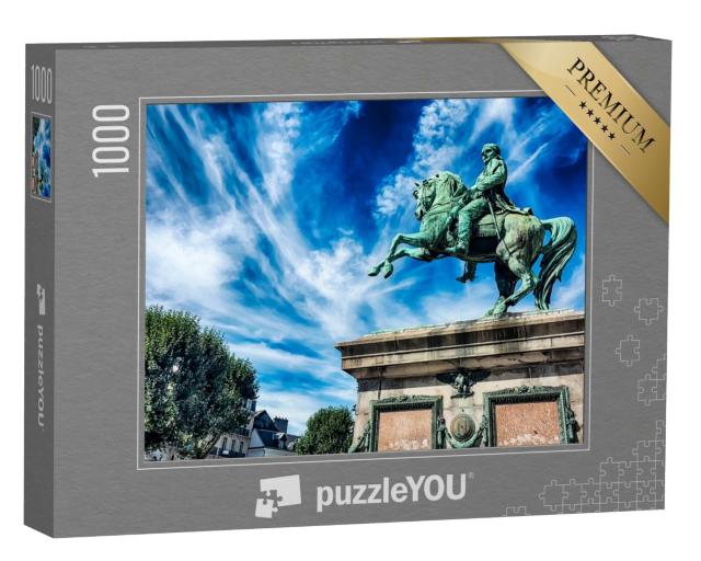 Puzzle de 1000 pièces « Statue équestre de Napoléon Bonaparte, Rouen, Normandie, France. »