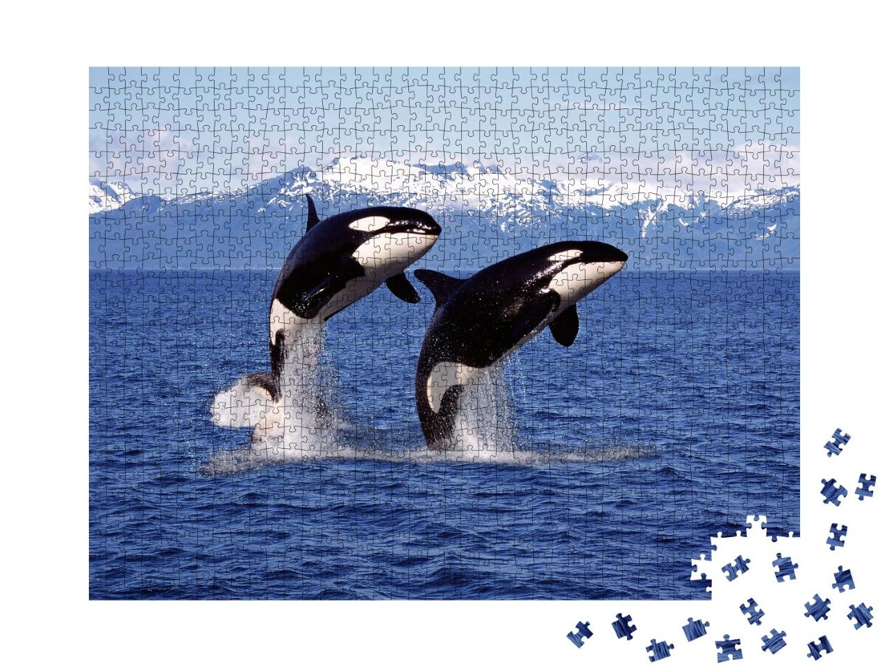 Puzzle de 1000 pièces « Deux orques devant un paysage de montagne »