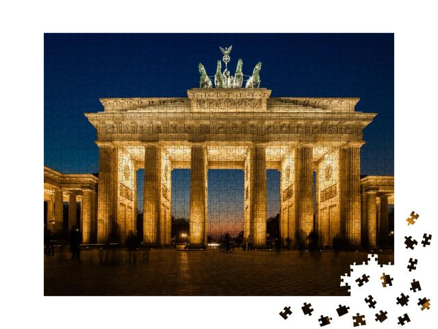 Puzzle de 1000 pièces « La porte de Brandebourg illuminée à Berlin »