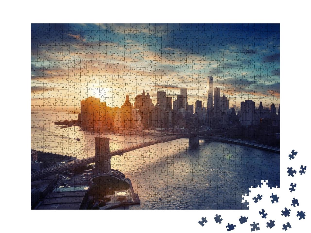 Puzzle de 1000 pièces « Manhattan au coucher du soleil, New York »