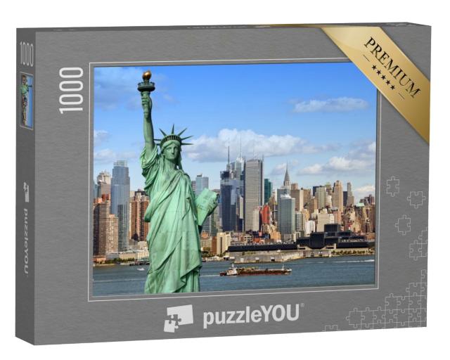 Puzzle de 1000 pièces « La Statue de la Liberté avec l'Hudson River, New York City »