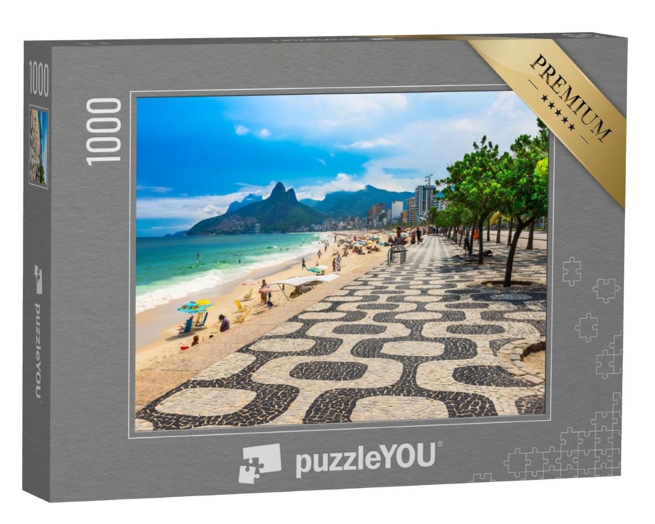 Puzzle de 1000 pièces « Ipanema : plage avec mosaïque, Rio de Janeiro »