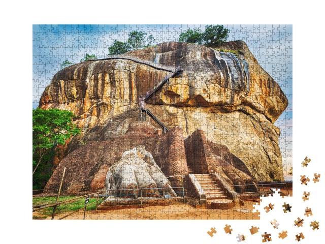 Puzzle de 1000 pièces « Panorama du site du patrimoine mondial de Sigiriya, Rocher du Lion »