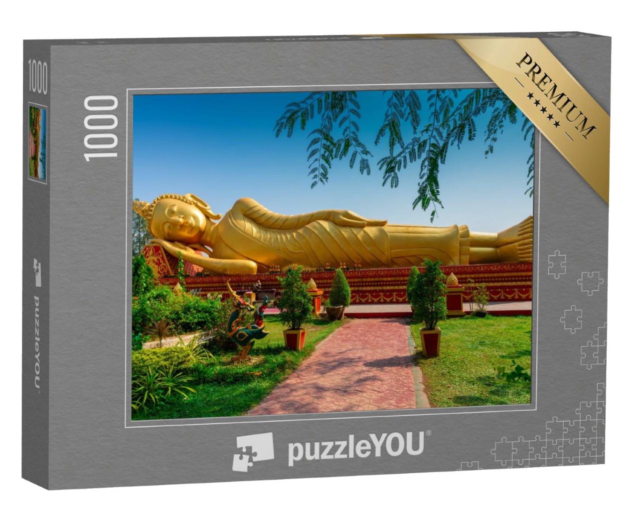 Puzzle de 1000 pièces « Bouddha endormi au Wat Pha That Luang, Vientiane, Laos »
