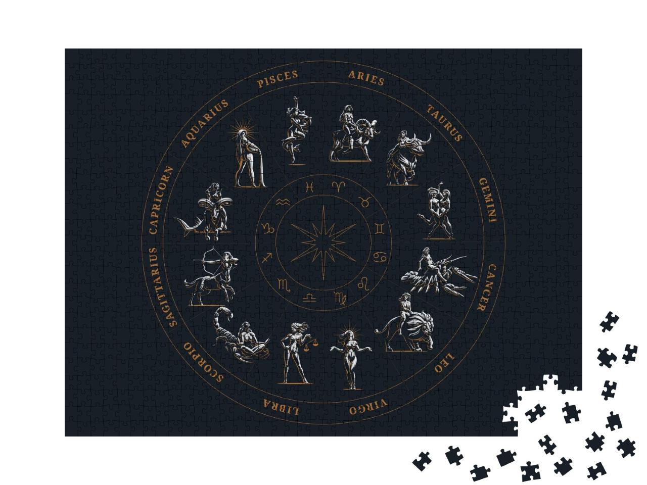 Puzzle de 1000 pièces « Illustration vectorielle : Cercle du zodiaque »