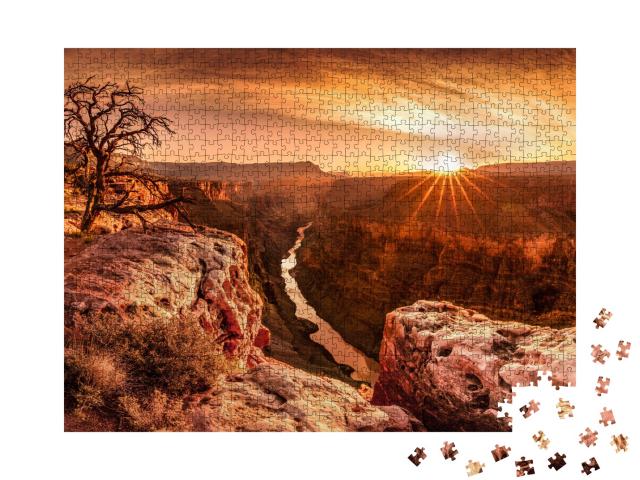 Puzzle de 1000 pièces « Spectaculaire lever de soleil au Grand Canyon, États-Unis »