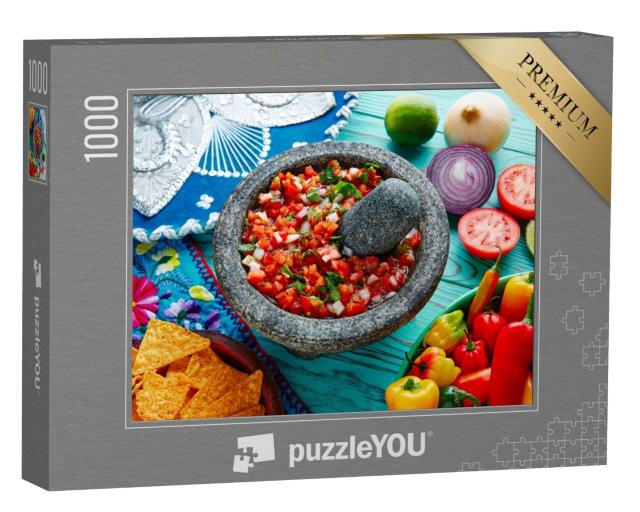 Puzzle de 1000 pièces « Sauce pico de gallo du Mexique à la tomate, à la coriandre et à l'oignon »