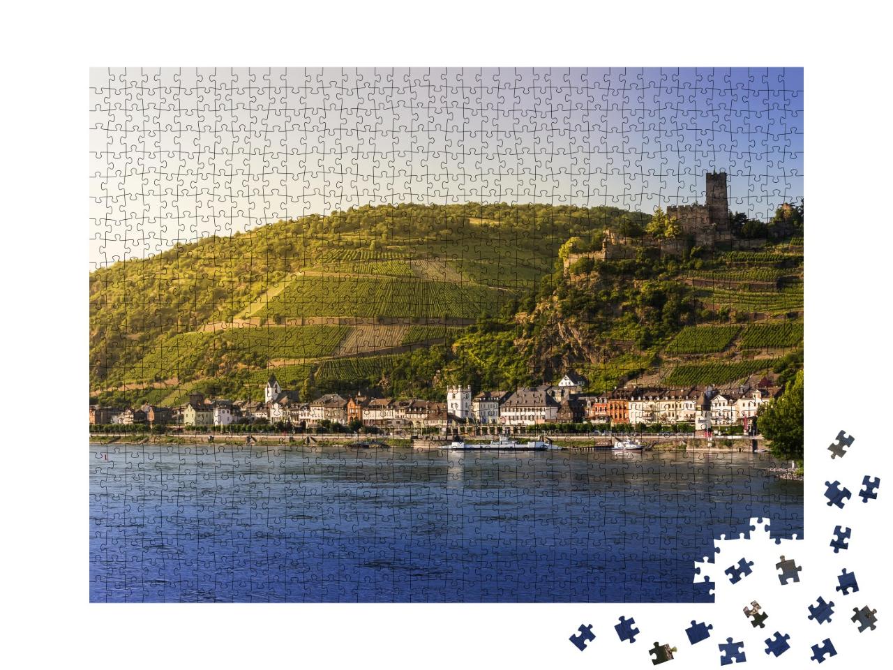 Puzzle de 1000 pièces « Village pittoresque au bord du Rhin »