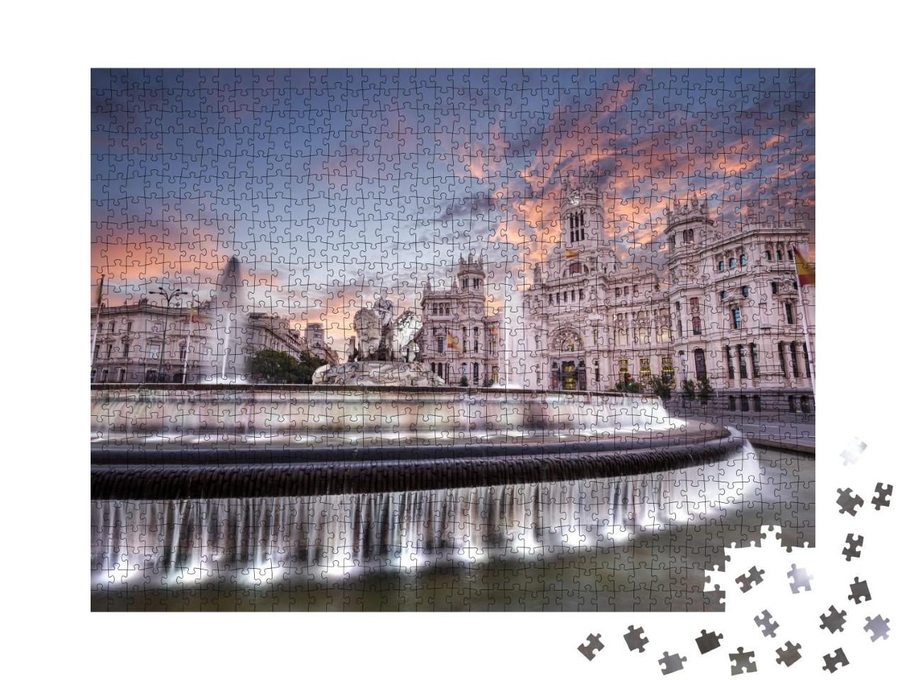 Puzzle de 1000 pièces « Palais de la communication et Cibeles Plaza, Madrid, Espagne »